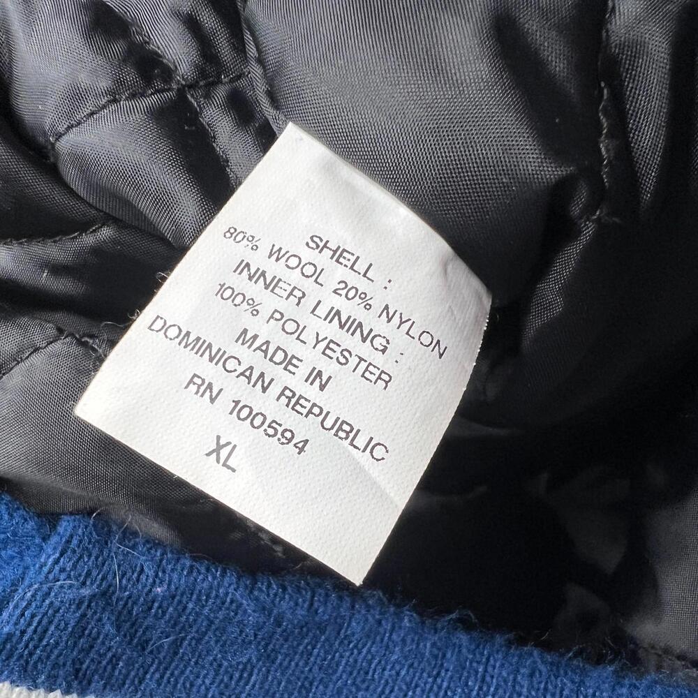 NEFF Varsity Letterman Jacket Clarinet Blue Wool Blend Size XL - Picture 6 of 10